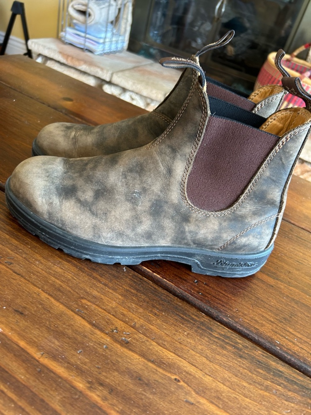 Men's Brown Chelsea distressed leather boots men’s size 9 US - Picture 2 of 16